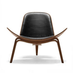 Carl Hanson Danish Shell Cowhide style pattern Wood Modern Chair - GardenDecorNmore.com