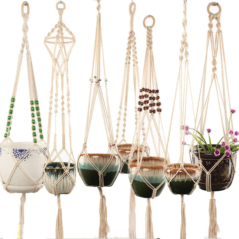 Handmade Macrame plant flower pot hangers - GardenDecorNmore.com