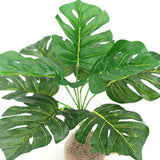 Artificial Fake Turtle Back Leaves Green foliage Silk Plants With Pot - GardenDecorNmore.com