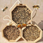 Creative Wooden Garden Tube Bee Hive Hotel House Mating nesting Box Habitat - GardenDecorNmore.com