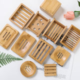 Wooden Natural Bamboo Soap Dish Tray Holder Storage Container - GardenDecorNmore.com