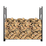 Black Metal Fireplace Firewood Holder Storage - GardenDecorNmore.com