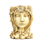 Modern Statue Goddess Flower Pots Resin Girl Head Succulent Handmade Decor - GardenDecorNmore.com