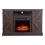 Brown TV Cabinet Electric Fireplace 1400W Single Color flame Remote Heater - GardenDecorNmore.com