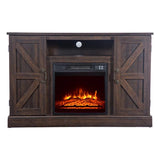 Brown TV Cabinet Electric Fireplace 1400W Single Color flame Remote Heater - GardenDecorNmore.com