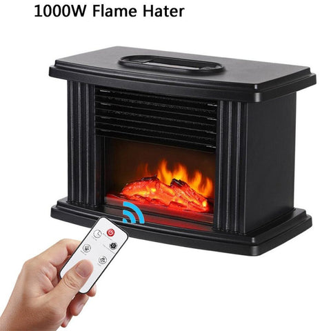 1000W Electric Fireplace Remote Control Portable Indoor Space Heater - GardenDecorNmore.com