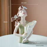 Vase Girl Fantasy Resin Figure Statue Modern Home Decor Household Vase Decor Living Room Girl Decor Figures Funiture Salon Gift - GardenDecorNmore.com