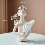 Vase Girl Fantasy Resin Figure Statue Modern Home Decor Household Vase Decor Living Room Girl Decor Figures Funiture Salon Gift - GardenDecorNmore.com