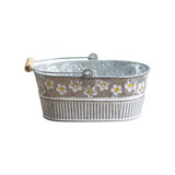 Embossed Metal Watering Can Flower Herb Pot Vase Storage Bucket - GardenDecorNmore.com