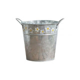 Embossed Metal Watering Can Flower Herb Pot Vase Storage Bucket - GardenDecorNmore.com