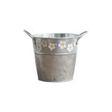 Embossed Metal Watering Can Flower Herb Pot Vase Storage Bucket - GardenDecorNmore.com