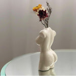 Body Torso Art Deco Statue Bust Nude Female Figure Flower Boho Bud Vase