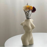 Body Torso Art Deco Statue Bust Nude Female Figure Flower Boho Bud Vase