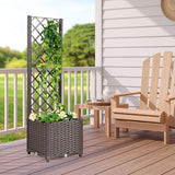 Garden Raised Bed with Trellis and Self Watering System Anthracite planter box