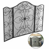 Retro Wrought Iron Casting Fireplace Screen