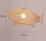 Creative Artistic Fish Pendant Lights Hand Woven Rattan Hanging Lamps Light Fixtures - GardenDecorNmore.com